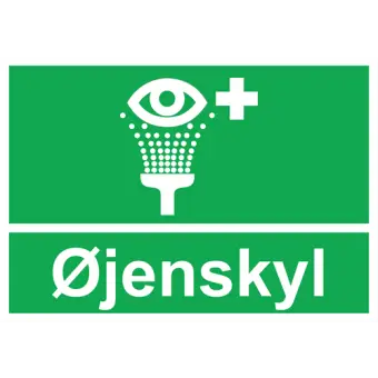 Nødskilt der indikerer øjenskyl, ISO 7010 E011 - Nødskilte