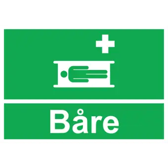 Nødskilt der indikerer båre, ISO 7010 E013 - Nødskilte