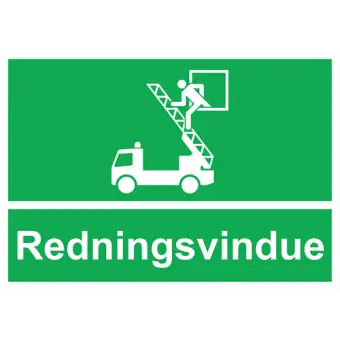 Nødskilt der indikerer redningsvindue, ISO 7010 E017 - Nødskilte