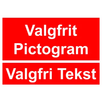 Brandskilt med egen tekst og eget pictogram - Brandskilte