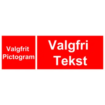 Brandskilt med egen tekst og eget pictogram - Brandskilte