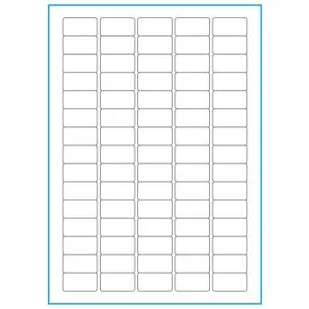 A4-75, 75 Utstansede etiketter/ark, 34,0 x 18,0 mm, hvit matt, 100 ark - A-4 etiketter, hvit matt