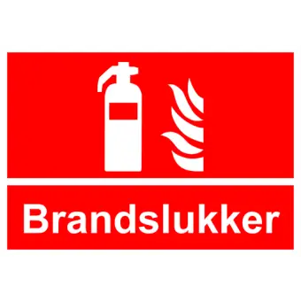 Brandskilt der indikerer brandslukker, ISO 7010 F001 - Brandskilte