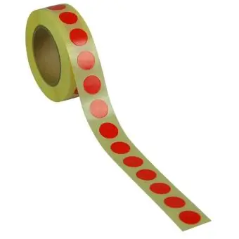 Rund etikett, Ø13, rød, 1000 stk. - Runde fargede, Ø13 mm