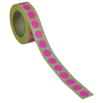 Rund etikett, Ø13, pink, 1000 stk. - Runde fargede, Ø13 mm