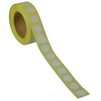 Rund etikett, Ø13, hvit, 1000 stk. - Runde fargede, Ø13 mm