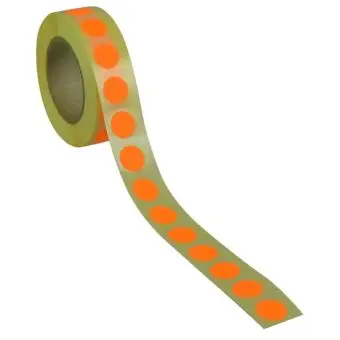 Rund etikett, Ø13, oransje neon, 1000 stk. - Runde fargede, Ø13 mm