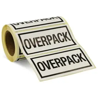 Advarsel, Overpack, 100 x 50 mm, 500 stk. - Advarselsetiketter i ruller