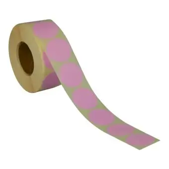 Rund etikett, Ø32, rosa, 1000 stk. - Runde fargede, Ø32 mm