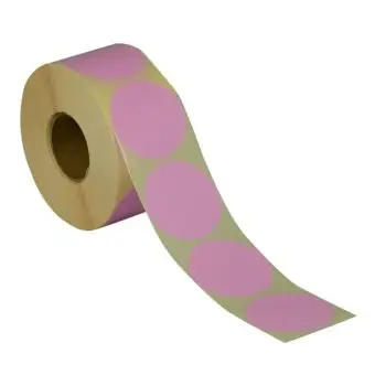 Rund etikett, Ø50, rosa, 1000 stk. - Runde fargede, Ø50 mm