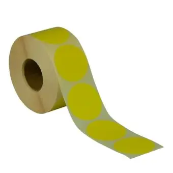 Rund etikett, Ø50, gul, 1000 stk. - Runde fargede, Ø50 mm