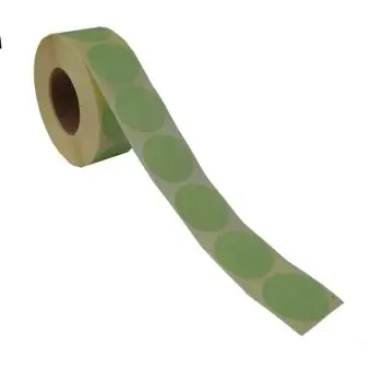 Rund etikett, Ø32, lys grønn, 1000 stk. - Runde fargede, Ø32 mm