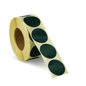 Rund etikett, Ø32, mørk grønn, 1000 stk. - Runde fargede, Ø32 mm