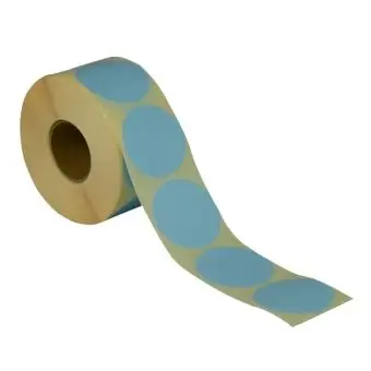 Rund etikett, Ø50, lys blå, 1000 stk. - Runde fargede, Ø50 mm