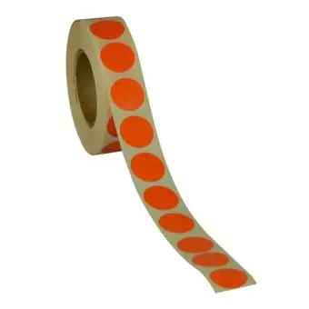 Rund etikett, Ø19, oransje, 1000 stk. - Runde fargede, Ø19 mm