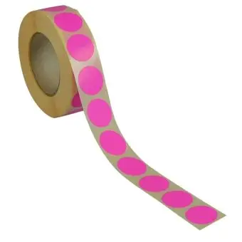 Rund etikett, Ø19, pink, 1000 stk. - Runde fargede, Ø19 mm