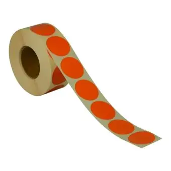 Rund etikett, Ø32, oransje, 1000 stk. - Runde fargede, Ø32 mm