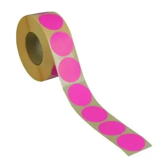 Rund etikett, Ø32, pink, 1000 stk. - Runde fargede, Ø32 mm