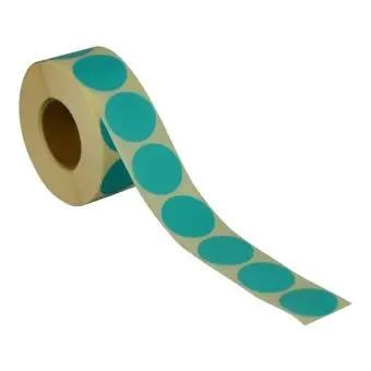 Rund etikett, Ø32, turkis, 1000 stk. - Runde fargede, Ø32 mm