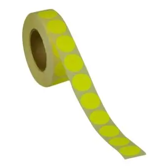 Rund etikett, Ø19, gul neon, 1000 stk. - Runde fargede, Ø19 mm