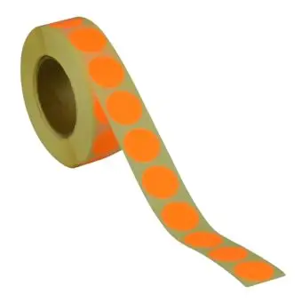 Rund etikett, Ø19, oransje neon, 1000 stk. - Runde fargede, Ø19 mm