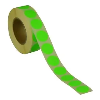 Rund etikett, Ø19, grønn  neon, 1000 stk. - Runde fargede, Ø19 mm