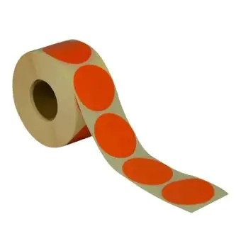 Rund etikett, Ø50, oransje, 1000 stk. - Runde fargede, Ø50 mm