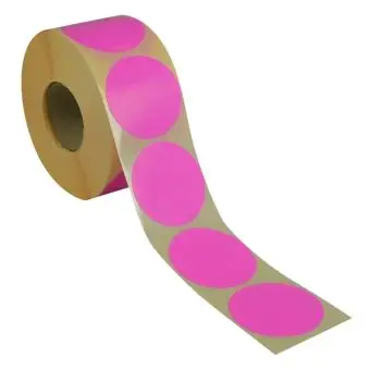 Rund etikett, Ø50, rosa, 1000 stk. - Runde fargede, Ø50 mm