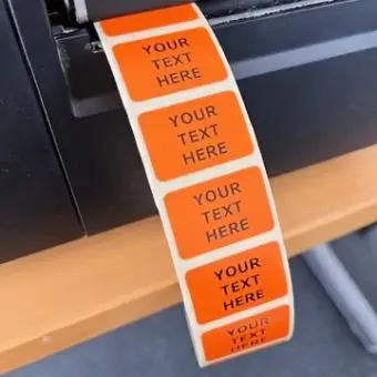 Tekstetiketter 30 x 20 mm, oransje, 1000 stk. - Printshop