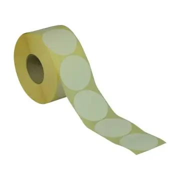 Rund etikett, Ø50, hvit, 1000 stk. - Runde fargede, Ø50 mm