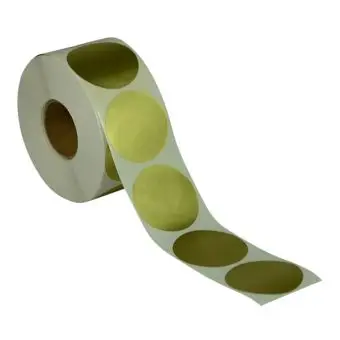 Rund etikett, Ø50, gull, permanent lim, 1000 stk. - Runde fargede, Ø50 mm