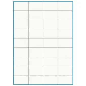 A4-36 slids, 100% resirkulert, 36 Utstansede etiketter/ark, 52,5 x 32,8 mm, off-white / matt, 75 ark - Etiketter i ark for skrivere