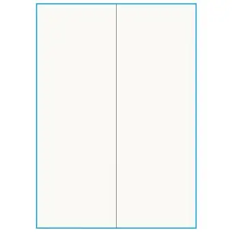 A4-2-slids, Lang 100% resirkulert 2 Utstansede etiketter/ark, 105,00 x 295,3 mm, off-white / matt , 75 ark - Etiketter i ark for skrivere