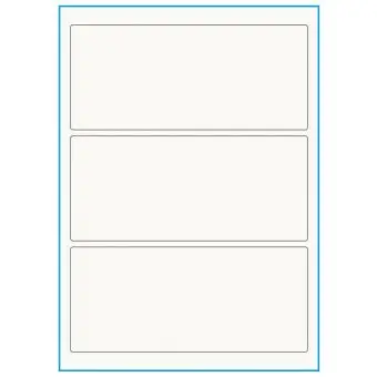 A4-3, 100% resirkulert 3 Utstansede etiketter/ark, 198,0 x 85,0 mm, off-white / matt, 75 ark - Etiketter i ark for skrivere