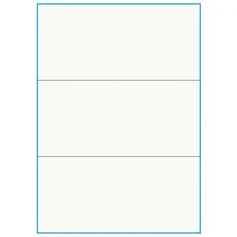 A4-3 slids, 100% resirkulert, 3 Utstansede etiketter/ark, 210,0 x 98,4 mm, off-white / matt, 75 ark - Etiketter i ark for skrivere