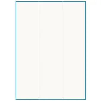 A4-3-lang slids, 100% resirkulert, 3 Utstansede etiketter/ark, 70,0 x 295,3 mm, off-white / matt, 75 ark - Etiketter i ark for skrivere