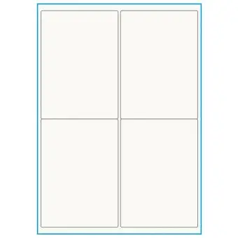 A4-4, 100% resirkulert 4 Utstansede etiketter/ark, 99,1 x 139,0 mm, off-white / matt, 75 ark - Etiketter i ark for skrivere