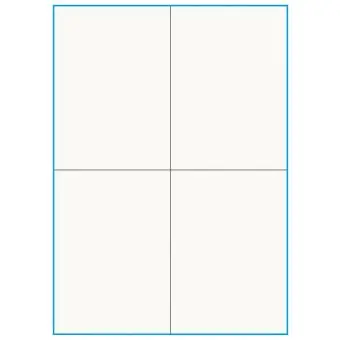 A4-4 slids, 100% resirkulert, 4 Utstansede etiketter/ark, 105,0 x 147,6 mm, off-white / matt, 75 ark - Etiketter i ark for skrivere
