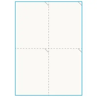 A4-4 perf., 100% resirkulert 4 Utstansede etiketter/ark, 105,0 x 147,6 mm, off-white / matt, 75 ark - Etiketter i ark for skrivere