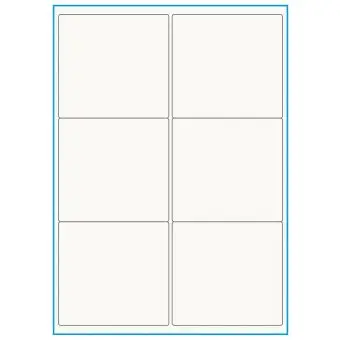 A4-6, 100% resirkulert 6 Utstansede etiketter/ark, 99,1 x 93,1 mm, off-white / matt, 75 ark - Etiketter i ark for skrivere