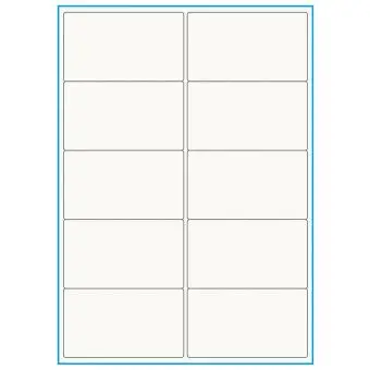 A4-10, 100% resirkulert 10 Utstansede etiketter/ark, 99,1 x 57,0 mm, off-white / matt, 75 ark - Etiketter i ark for skrivere