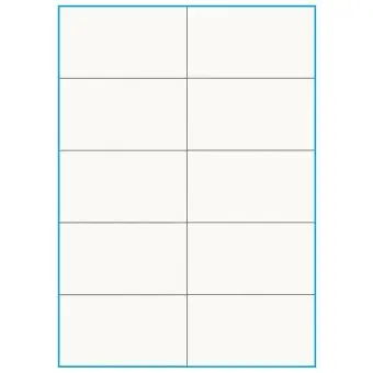A4-10 slids, 100% resirkulert, 10 Utstansede etiketter/ark, 105,0 x 59,1 mm, off-white / matt, 75 ark - Etiketter i ark for skrivere
