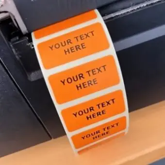 Tekstetiketter 38 x 17 mm, oransje, 1000 stk. - Printshop