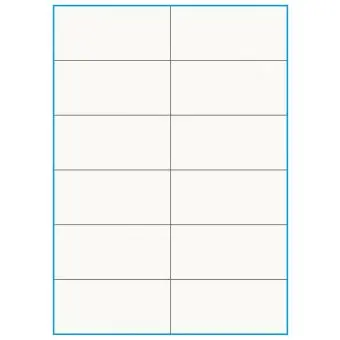 A4-12-smal slids, 100% resirkulert, 12 Utstansede etiketter/ark, 105,0 x 49,2 mm, off-white / matt, 75 ark - Etiketter i ark for skrivere