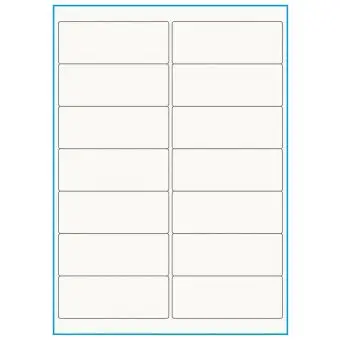 A4-14, 100% resirkulert 14 Utstansede etiketter/ark, 99,1 x 38,1 mm, off-white / matt, 75 ark - Etiketter i ark for skrivere