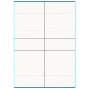 A4-14 slids, 100% resirkulert, 14 Utstansede etiketter/ark, 105,0 x 42,2 mm, off-white / matt, 75 ark - Etiketter i ark for skrivere