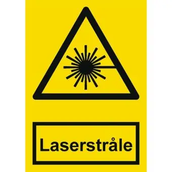 Advarselslabel der signalerer fare ved laserstråle, ISO 7010 W004 - Sikkerhetsskilt