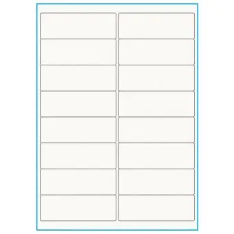 A4-16, 100% resirkulert 16 Utstansede etiketter/ark, 99,1 x 33,9 mm, off-white / matt, 75 ark - Etiketter i ark for skrivere