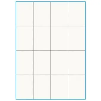 A4-16 slids, 100% resirkulert, 16 Utstansede etiketter/ark, 52,5 x 73,8 mm, off-white / matt, 75 ark - Etiketter i ark for skrivere