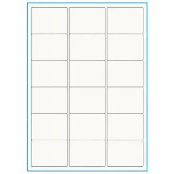 A4-18, 100% resirkulert 18 Utstansede etiketter/ark, 63,5 x 46,6 mm, off-white / matt, 75 ark - Etiketter i ark for skrivere